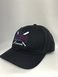 HT304DX-4 Stitch Flex Fit Umpire Hat with Dixie Baseball Embroidered Logo Umpire Hat-Available in Black and Navy