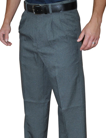 BBS386P-Non-Expander Waistband "75/25 Charcoal Poly/Wool" - Pro Style Pleated Plate Pants